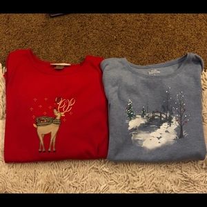 NWOT Christmas Cartoon Long Sleeve Cotton Shirts